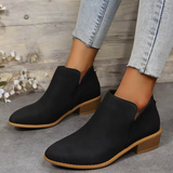 Bottines femme à bout pointu et petit talon bloc