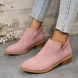 Bottines femme à bout pointu et petit talon bloc