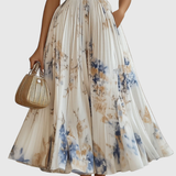 Robe Midi Fleurie Femme à Col V Sans Manches