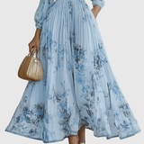 Robe Midi Fleurie Femme à Col V Sans Manches