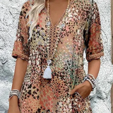 Robe Midi Fleurie à Col V