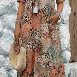 Robe Midi Fleurie à Col V