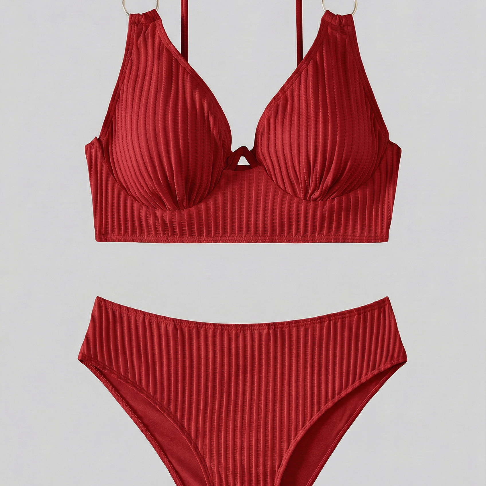 Bikini Femme Côtelé à Col V