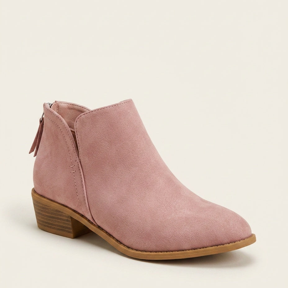 Bottines femme à bout pointu et petit talon bloc