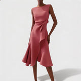Robe Midi Asymétrique Sans Manches
