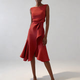 Robe Midi Asymétrique Sans Manches