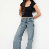 Jean Large Taille Basse Style Y2K Moderne