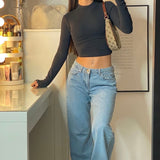 Jean Large Taille Basse Style Y2K Moderne