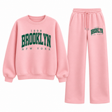Ensemble de survêtement vintage Brooklyn – Sweatshirt surdimensionné & Joggers à jambes larges