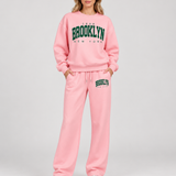 Ensemble de survêtement vintage Brooklyn – Sweatshirt surdimensionné & Joggers à jambes larges