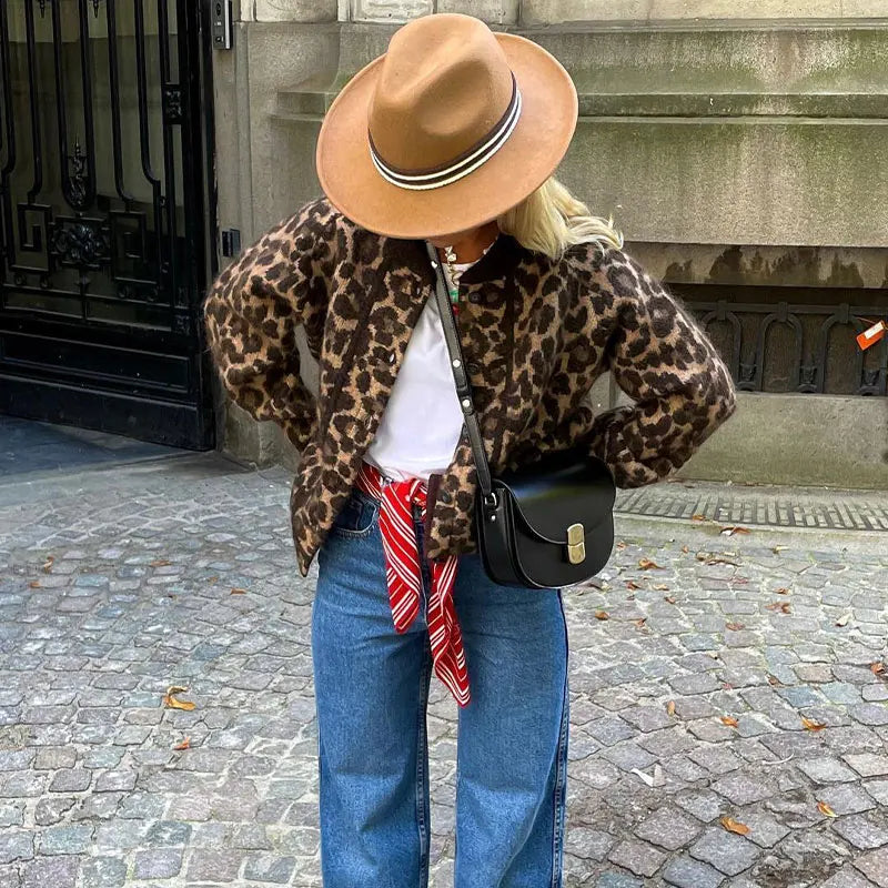 Léona | Gilet en Tricot Léopard Élégant pour Femmes