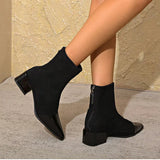 Bottines Femme Bout Pointu – Bottes Élégantes Talon Moyen