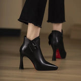 Bottines à Talons Élégantes Fermeture Zip Confort Moderne