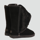 Bottes d'hiver hautes doublées pour femme à zip