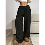 Pantalon Côtelé Large Taille Élastique Confort