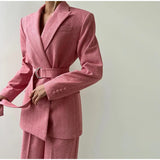 Ensemble Trois Pièces Femme Blazer Gilet Pantalon Élégant