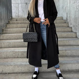 Trench Long Femme Ceinturé – Manteau Élégant et Intemporel