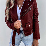 Veste Femme Biker Simili Cuir Élégante