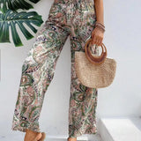Pantalon Ample à Imprimé Bohème