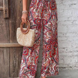 Pantalon Ample à Imprimé Bohème