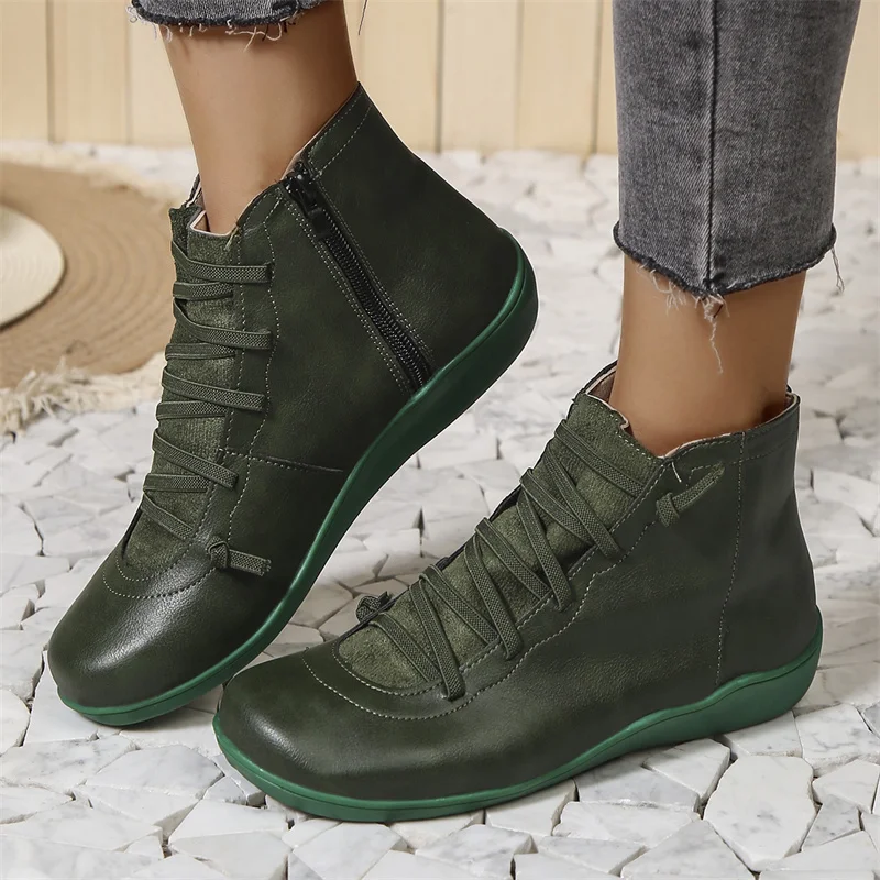 Bottines Femme Lacets Confort – Chaussures Hiver Casual