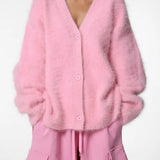 Pull Femme Oversize Col V Doux Élégant