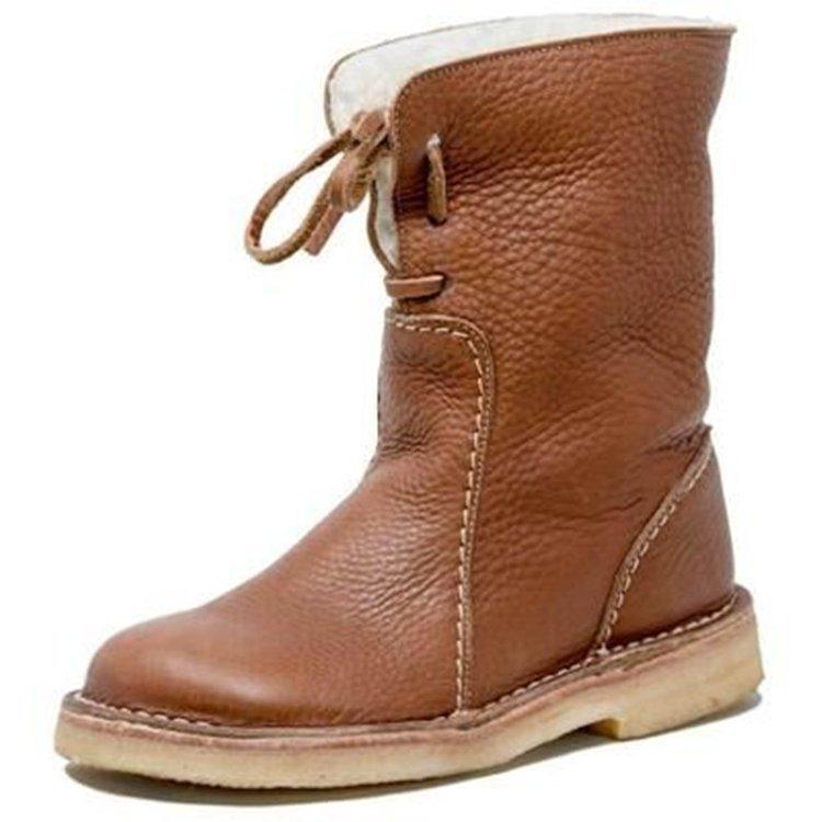 Bottes Femme Fourrées Lacets – Bottes Hiver Chaudes