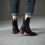 Bottines Femme Talon Bloc – Bottes Élégantes Zip