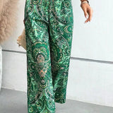 Pantalon Ample à Imprimé Bohème