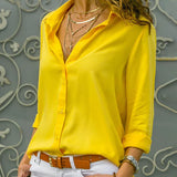 Chemisier Femme Fluide Boutonné Col V