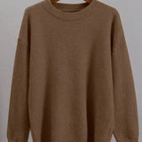 Pull femme col rond manches longues coupe ample