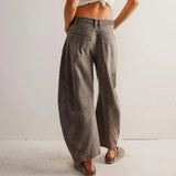 Pantalon Léopard Ample Taille Haute Tendance