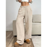 Pantalon Côtelé Large Taille Élastique Confort