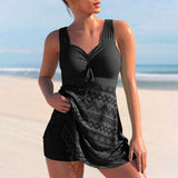Tankini Femme à Col V avec Short Assorti
