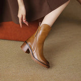 Bottines Femme Talon Bloc – Bottes Élégantes Zip