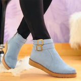 Bottines Suédine Boucles Dorées Style Chic
