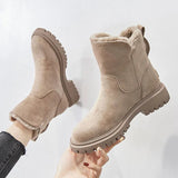 Bottines Fourrées Semelle Crantée Zip Confort Style Urbain