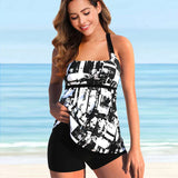 Tankini Femme Imprimé Moderne avec Shorty Confort