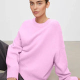 Pull femme col rond manches longues coupe ample