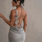 Robe Maxi Sirène Dos Nu Bijoux Élégance Glamour
