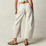 Pantalon Léopard Ample Taille Haute Tendance