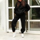 Ensemble Femme Hoodie Court et Pantalon Jogging Confort