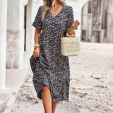 Robe Midi Bohème Fleurie Coupe Évasée Été Chic