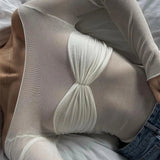 Top Transparent Épaules Dénudées Coupe Ajustée Chic