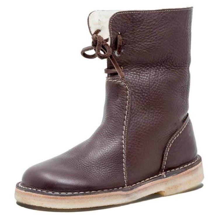 Bottes Femme Fourrées Lacets – Bottes Hiver Chaudes