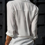 Chemisier Femme Fluide Boutonné Col V