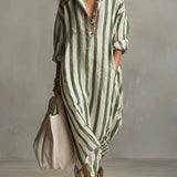 Chemise Longue Légère Verte Femme