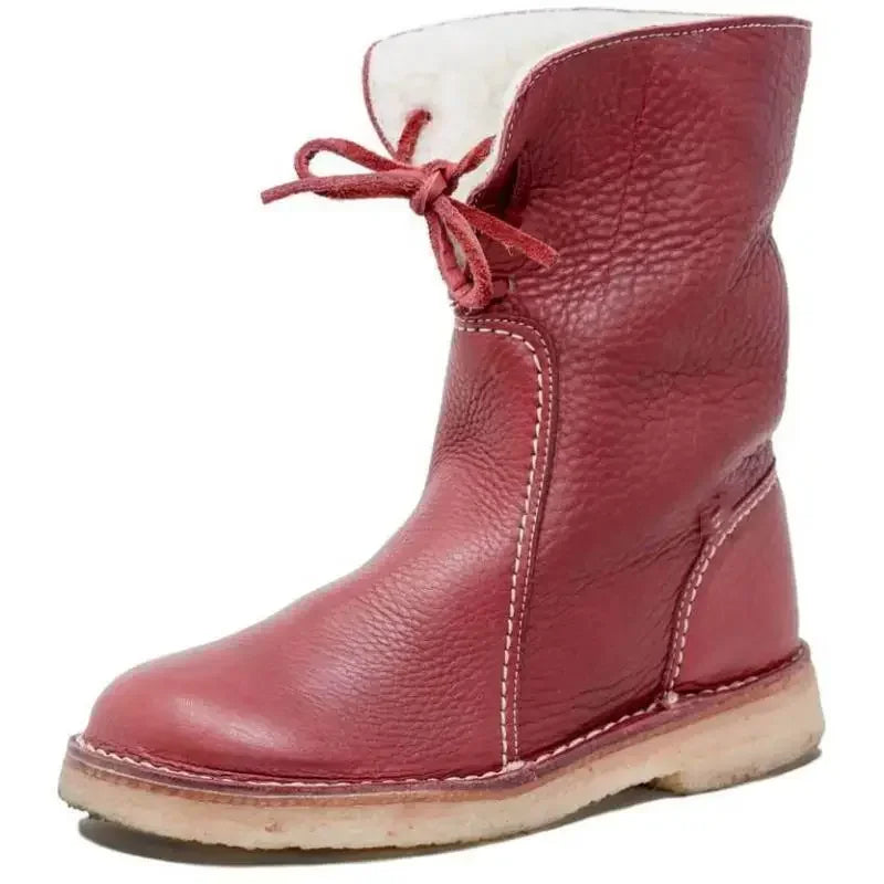 Bottes Hiver Fourrure Lacets Style Casual Confort Quotidien