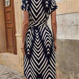 Robe Midi Femme Imprimée à Col V