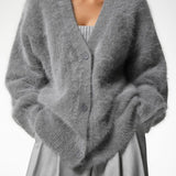 Pull Femme Oversize Col V Doux Élégant